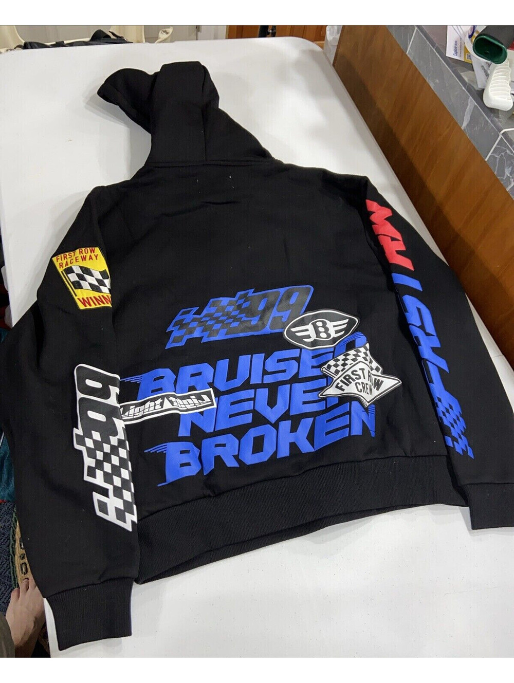 First Roe Racing Hoodie M Mens Black pullover - Picture 2 of 5